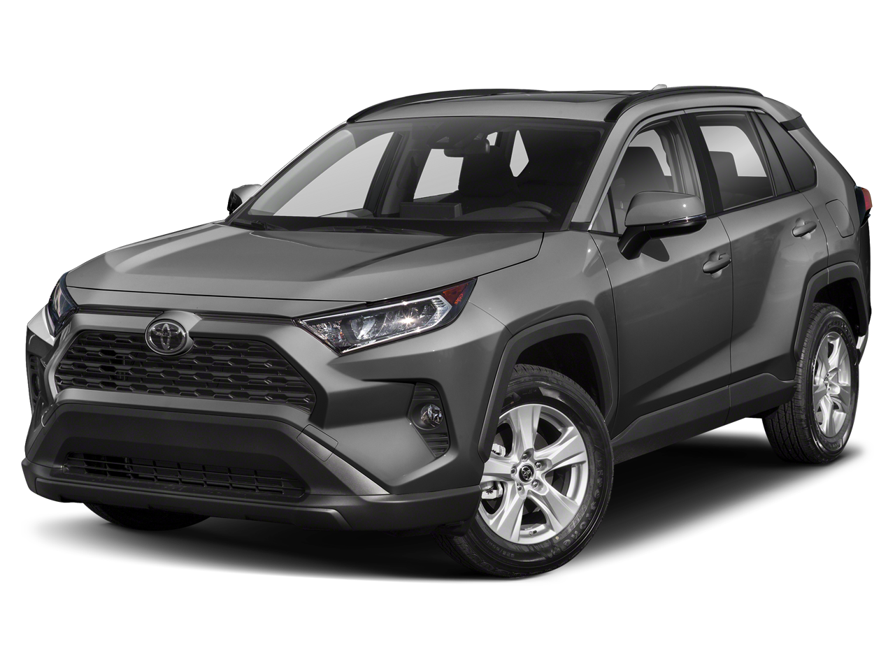 2021 Toyota RAV4 XLE in Magnetic Gray Met. — front three-quarter view