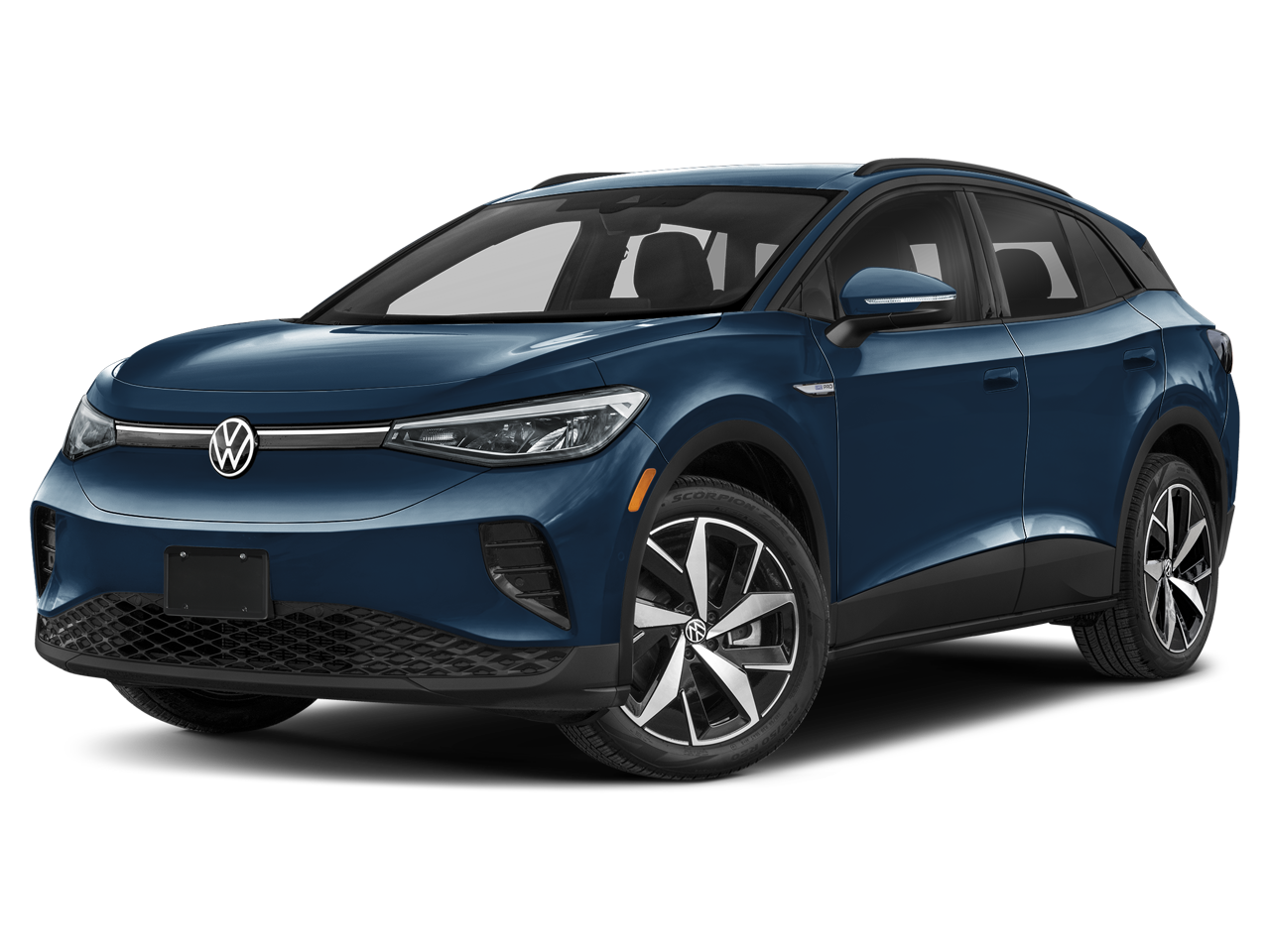 2023 Volkswagen ID.4 Pro in Tourmaline Blue Metallic — front three-quarter view
