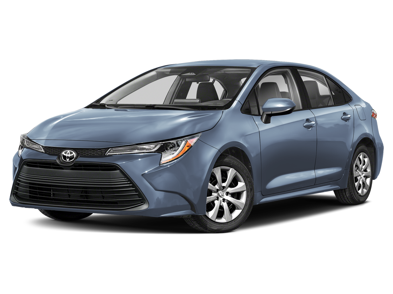2024 Toyota Corolla LE in Celestite Gray Me. — front three-quarter view