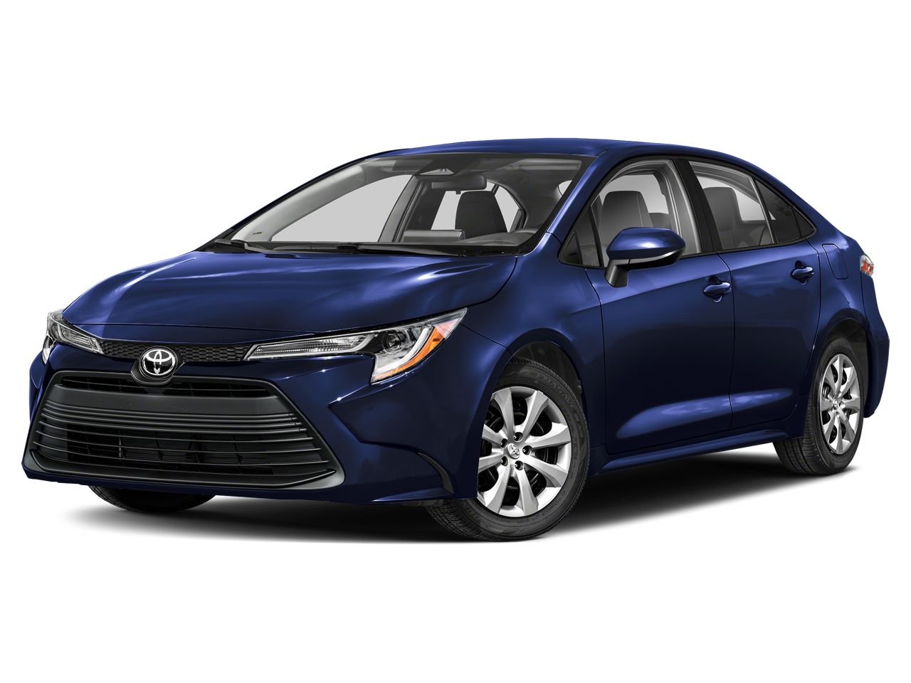 2024 Toyota Corolla LE in Blueprint — front three-quarter view