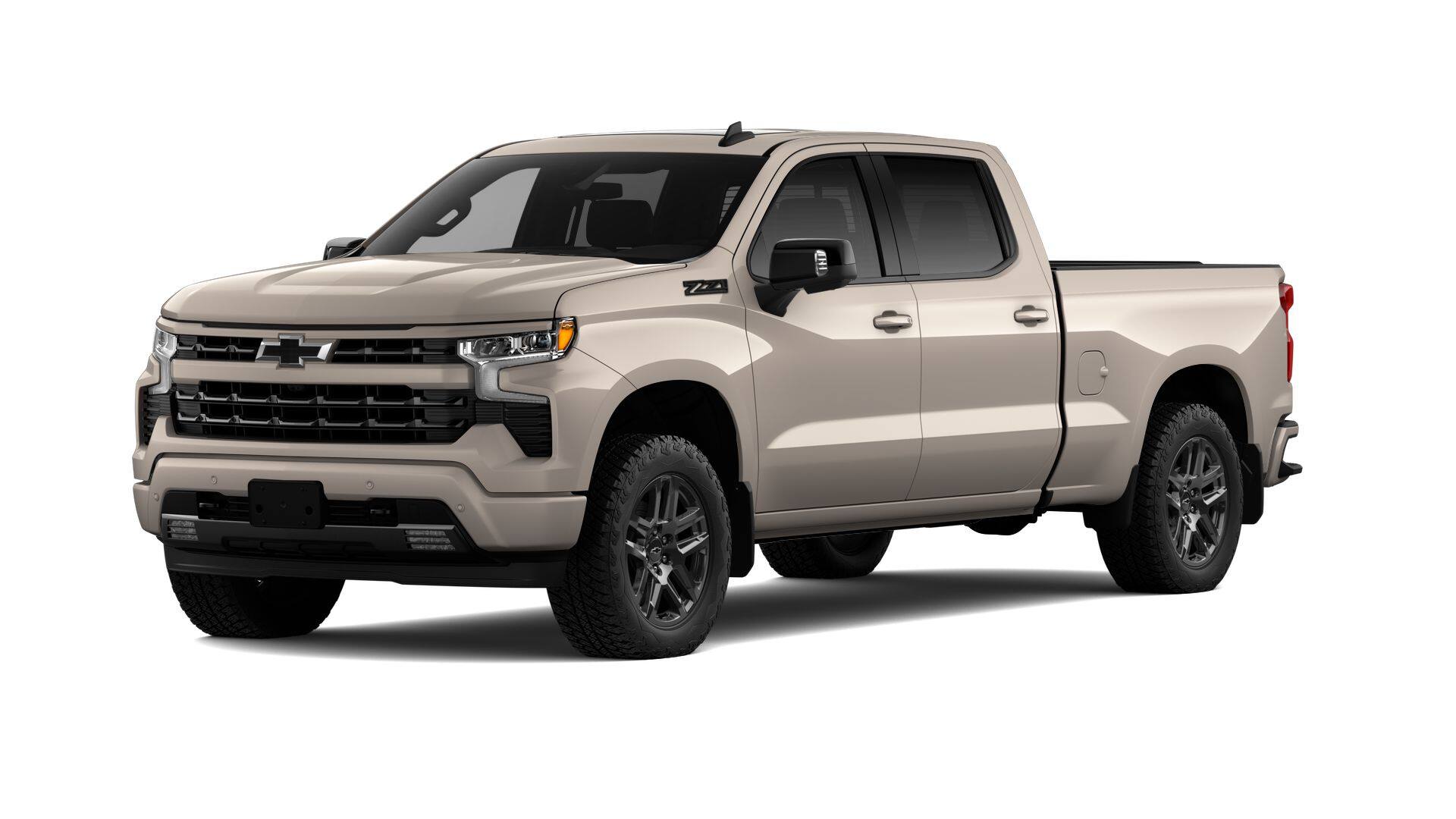 2026 Chevrolet Silverado 1500 RST in White Sands — front three-quarter view