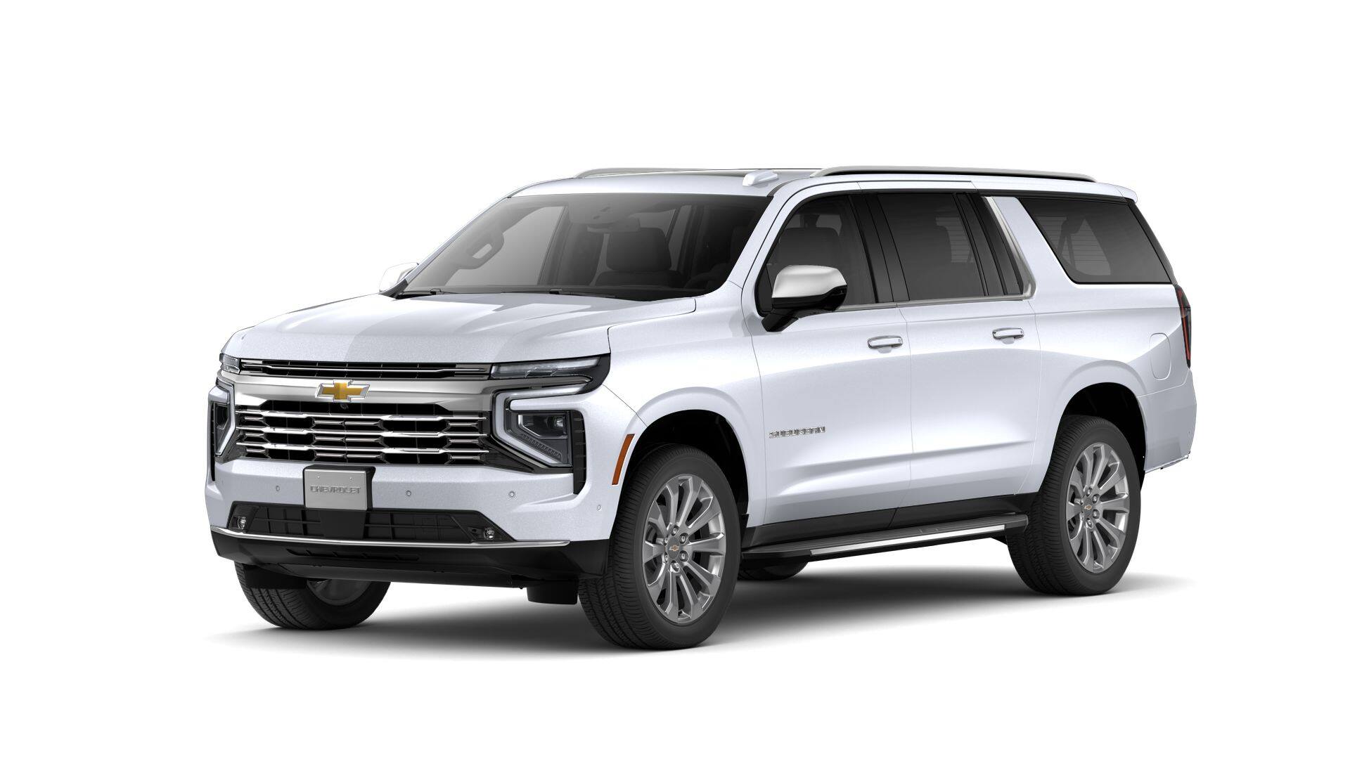 2026 Chevrolet Suburban Premier in Polar White Tricoat — front three-quarter view