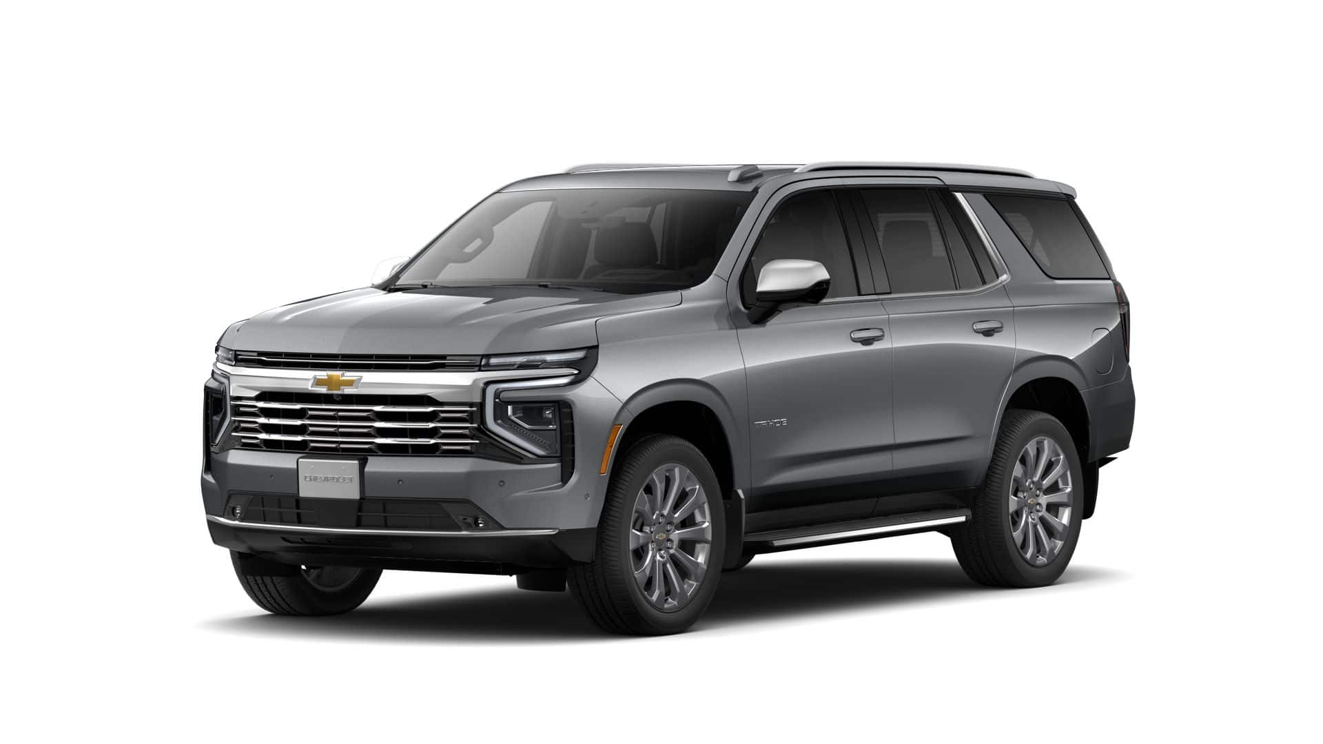 2026 Chevrolet Tahoe Premier in Sterling Gray Metallic — front three-quarter view