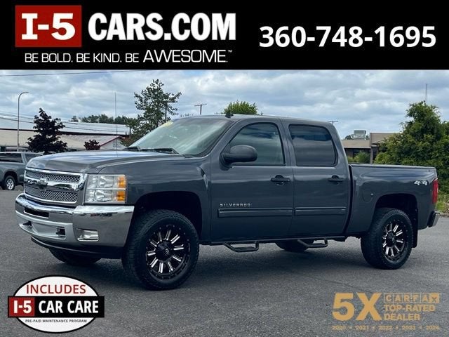 2013 Chevrolet Silverado 1500 LT in Silver — front three-quarter view