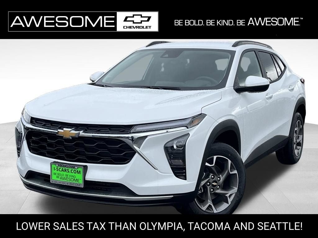 2026 Chevrolet Trax LT in Summit White — front three-quarter view
