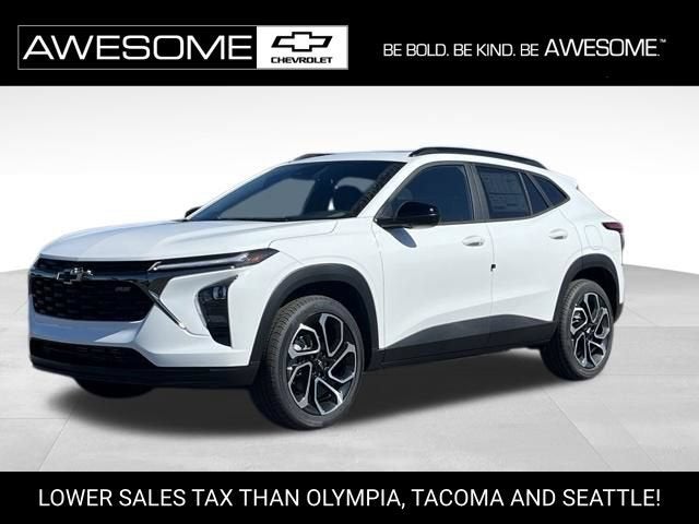 2026 Chevrolet Trax 2RS in Summit White — front three-quarter view