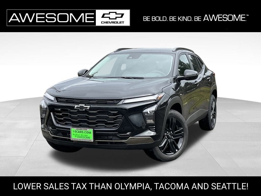 2026 Chevrolet Trax ACTIV in Mosaic Black Metallic — front three-quarter view