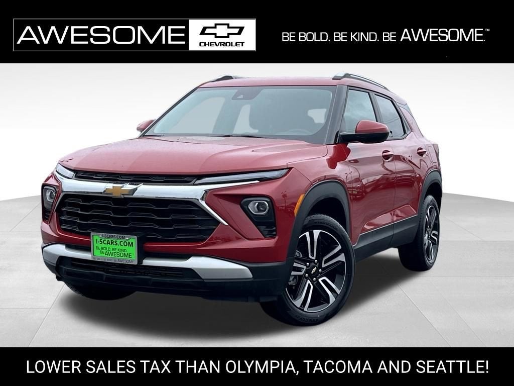 2026 Chevrolet Trailblazer LT in Apex Red — front three-quarter view