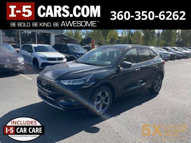 2023 Ford Escape ST-Line in Black Metallic — front three-quarter view
