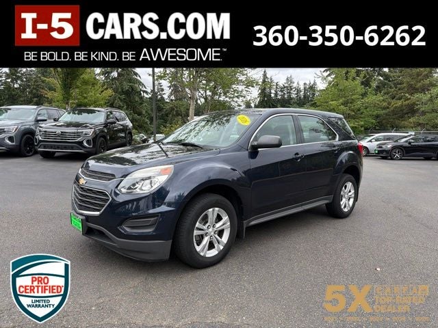 2016 Chevrolet Equinox LS in Blue Velvet Metallic — front three-quarter view