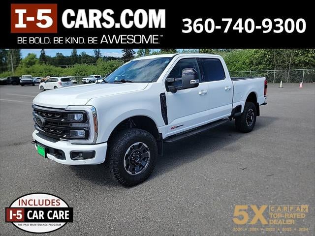2024 Ford F-350SD Lariat in Star White Metallic Tri-Coat — front three-quarter view