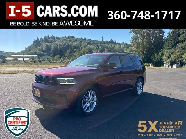 2024 Dodge Durango GT Plus in Octane Red Pearlcoat — front three-quarter view