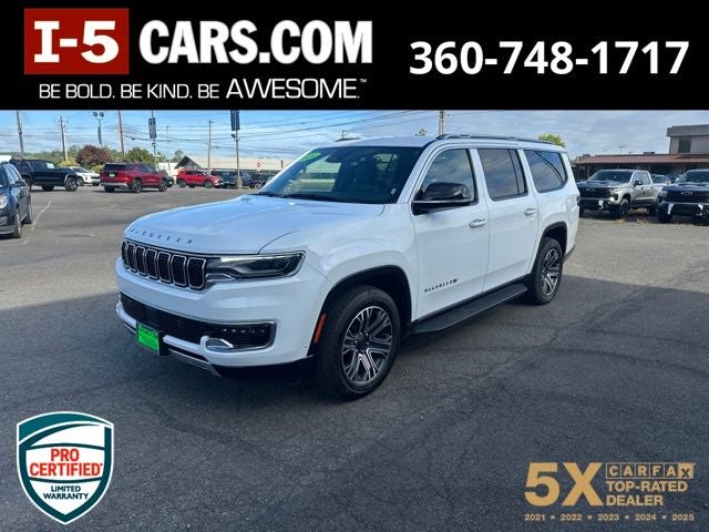 2024 Jeep Wagoneer L Series II 4x4 in Bright White Clearcoat — front three-quarter view