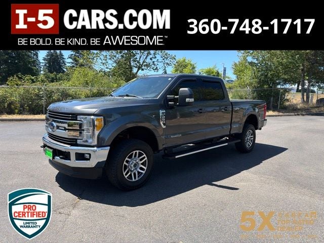 2017 Ford F-250 Lariat in Magnetic — front three-quarter view