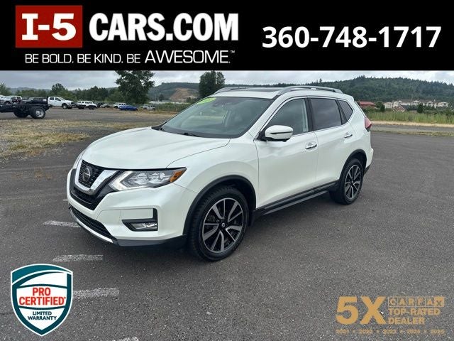 2020 Nissan Rogue SL Intelligent AWD in Pearl White Tricoat — front three-quarter view