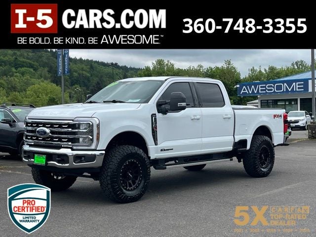 2024 Ford F-250SD Lariat in Oxford White — front three-quarter view
