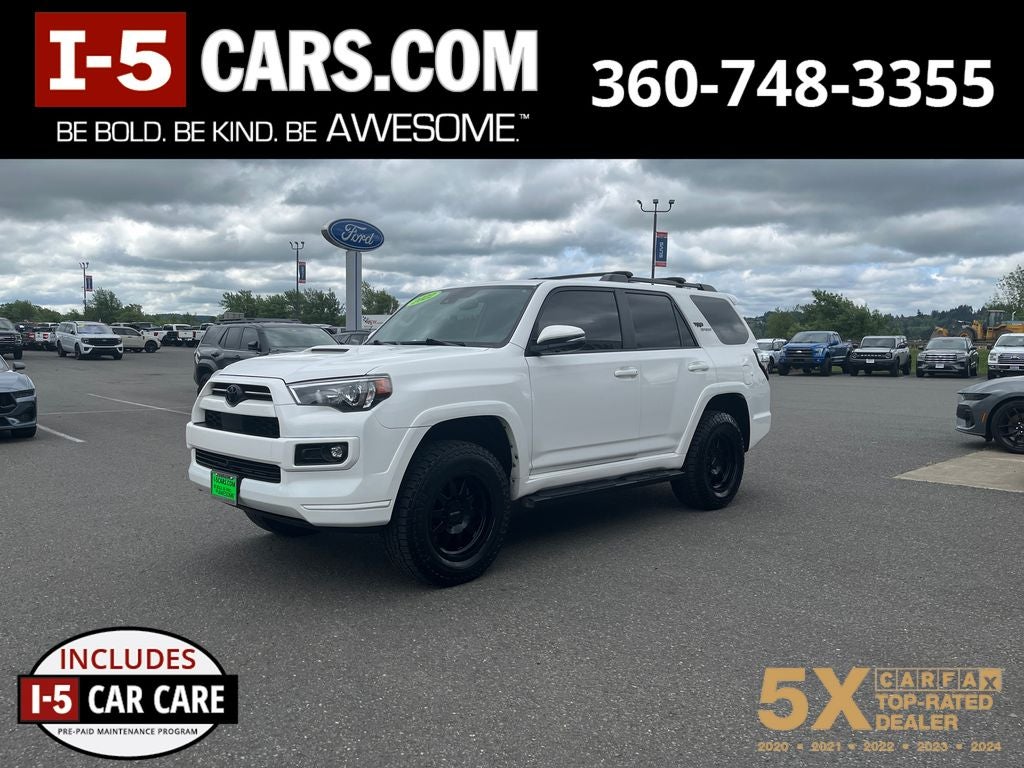 2022 Toyota 4Runner TRD Sport in White — front three-quarter view